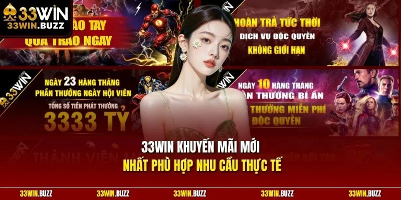 33Win khuyến mãi mới nhất phù hợp nhu cầu thực tế